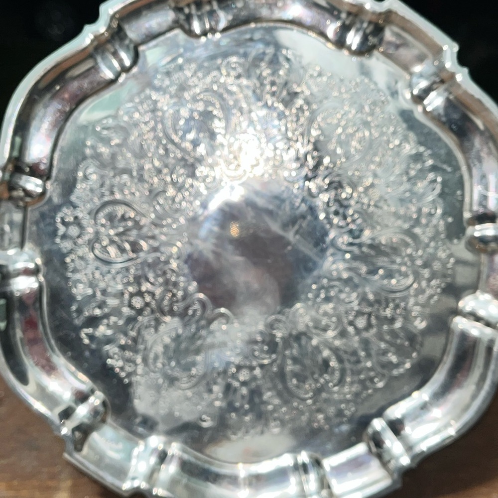 Elegant Silver Decorative Plate